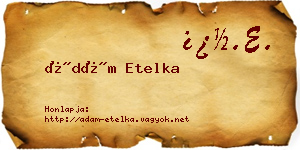 Ádám Etelka névjegykártya